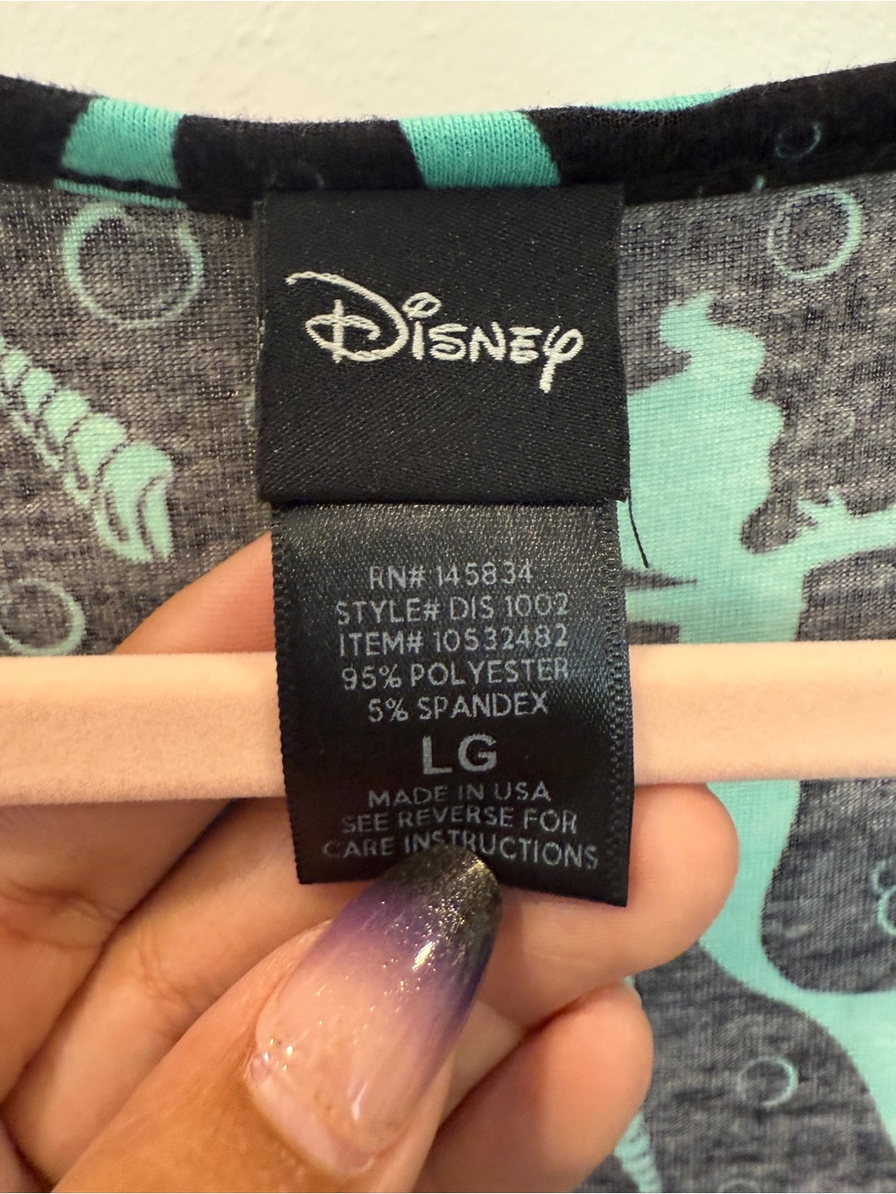 Disney The Little Mermaid Ariel Black & Teal Cold Shoulder Skater Dress Large - Picture 3 of 6